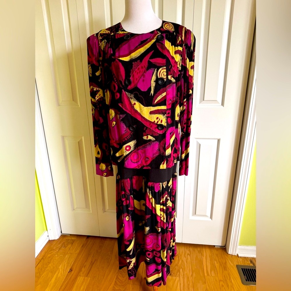 CHEZ California By Tandy Multicolor Long Dress 22W EUC